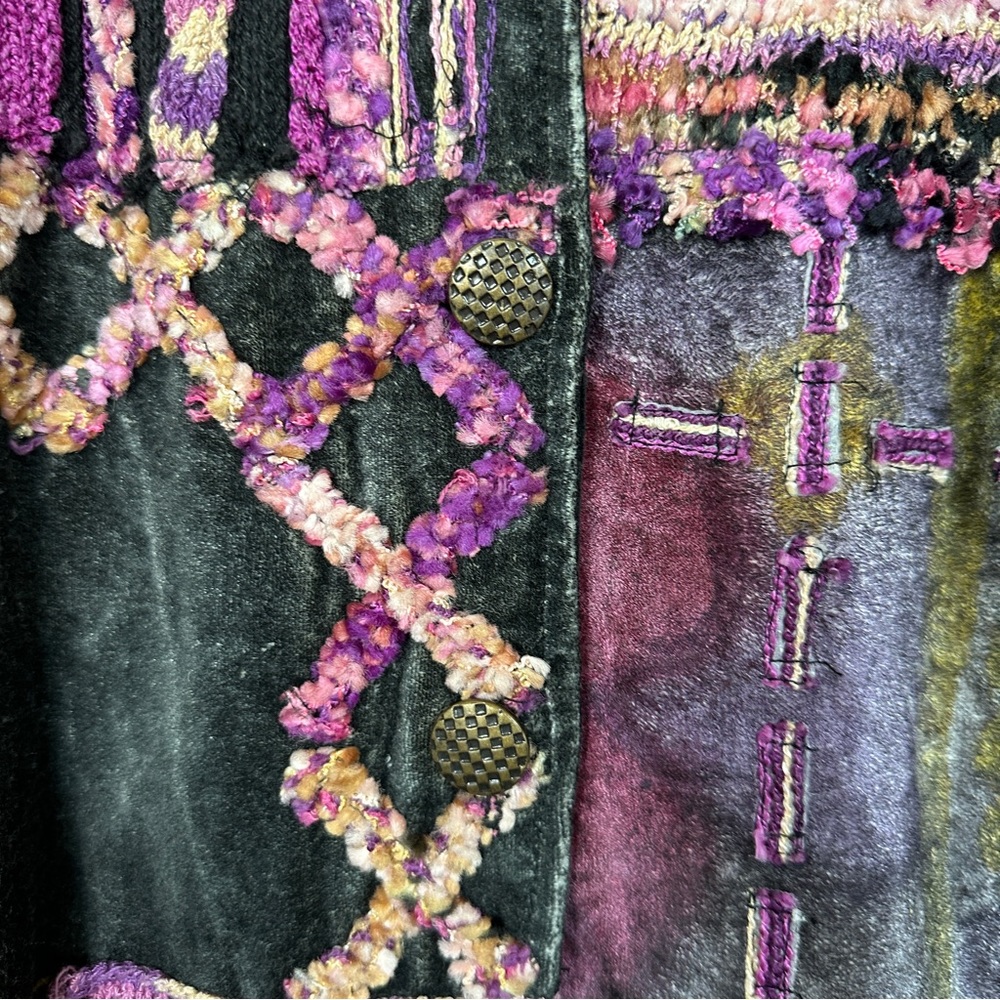 Vintage Sandy Starkman • Mixed Media Textured Ethnic Statement Piece Jacket - Picture 5 of 9